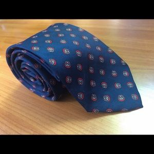Vintage Christian Dior Navy and Red Pattern Tie